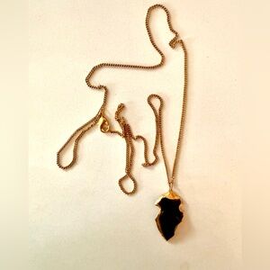 Gold and Black Pendant Arrowhead Necklace
